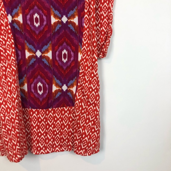 Akemi + Kin Red Cotton Printed Top Medium - Picture 6 of 7